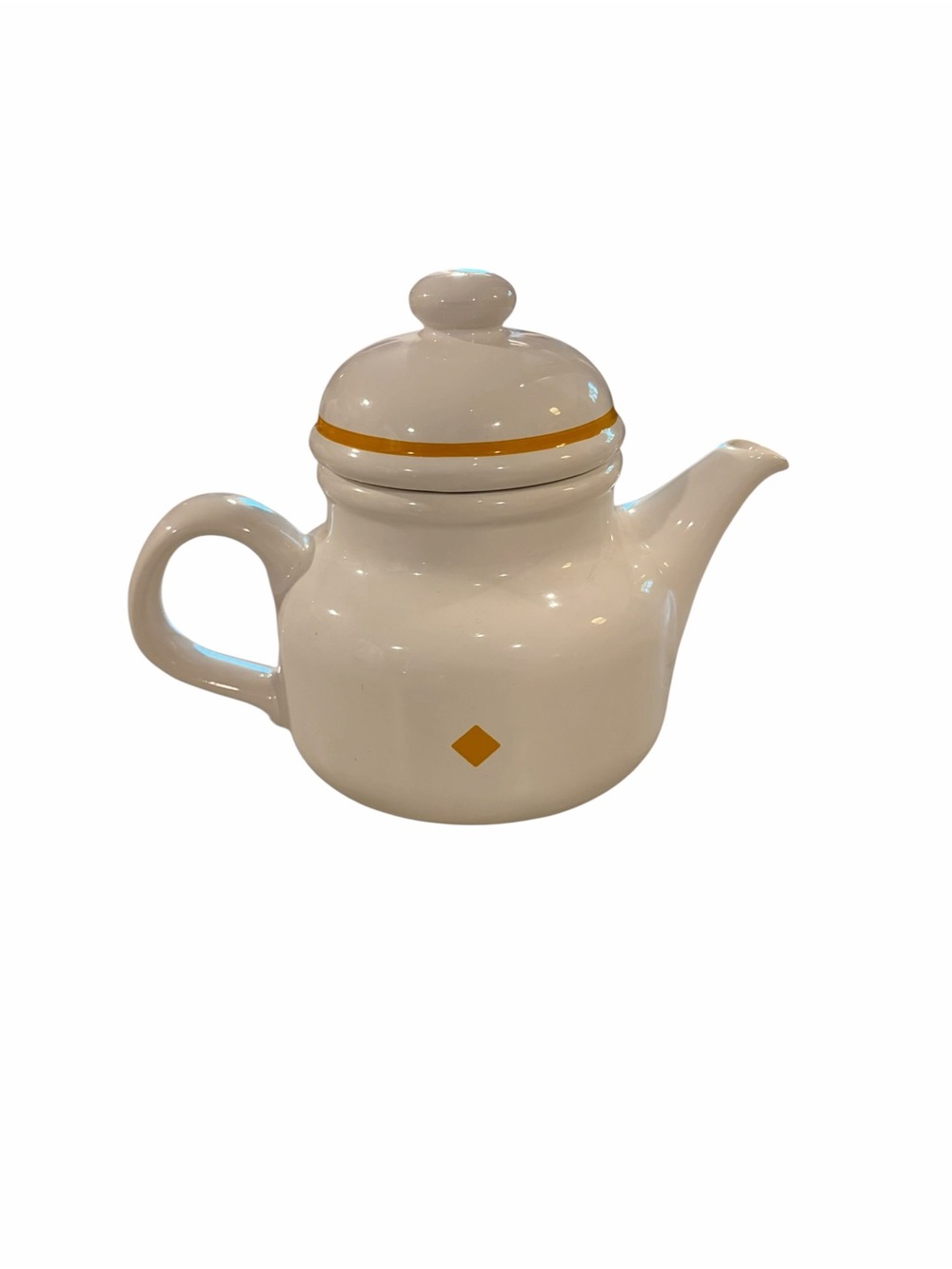 Waechtersbach 1970s Vintage Ceramic Yellow Detail Teapot